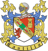 Escudo del Rey Don Pedro I de Castilla quien, segn los historiadores, fue el fundador de esta dinasta (al menos de alguna de sus ramas). Dibujado desde Mjico por Hctor Castilla.